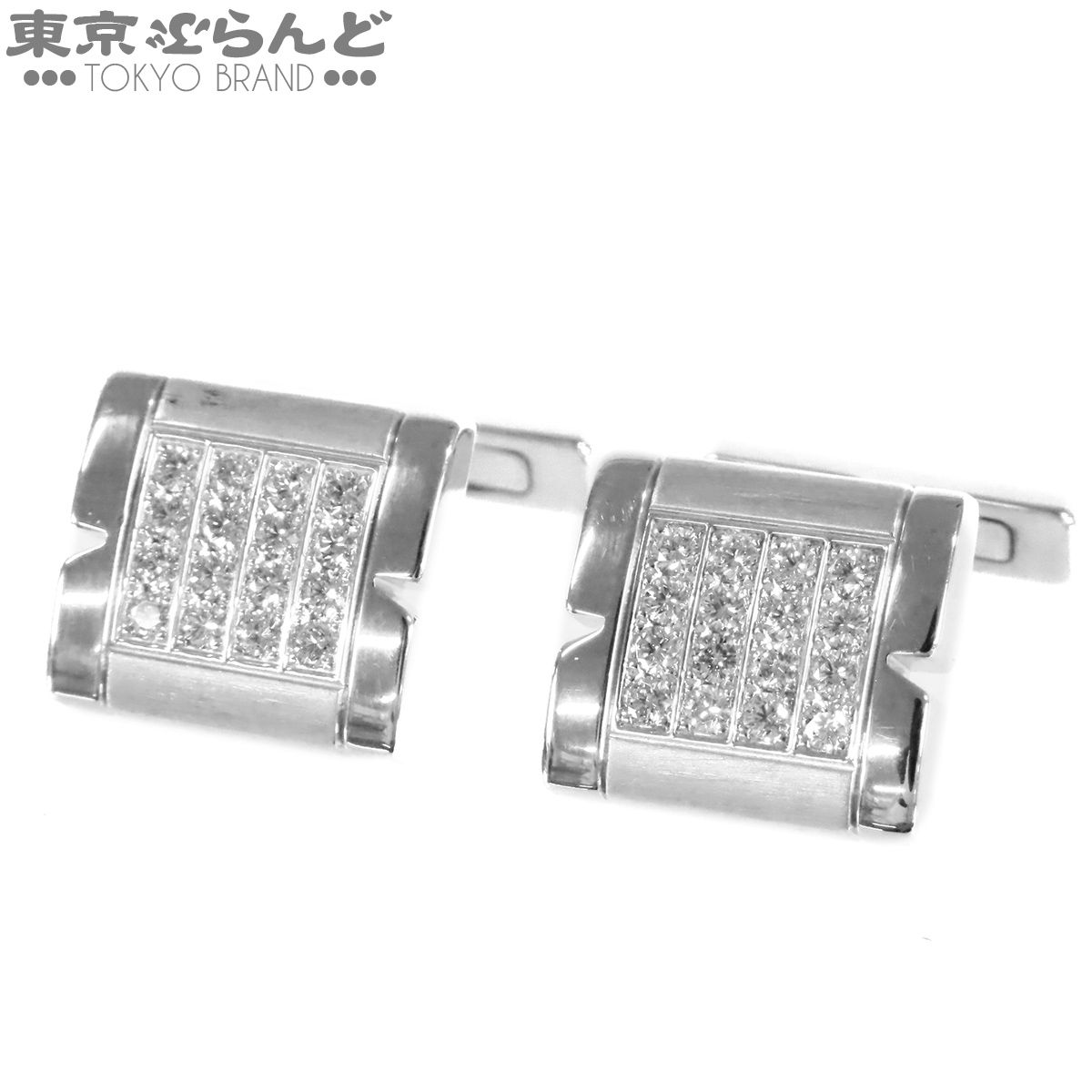 カルティエ CARTIER タンクフランセーズ カフリンクス ホワイトゴールド K18WG ダイヤモンド カフス メンズ 仕上済 101863843