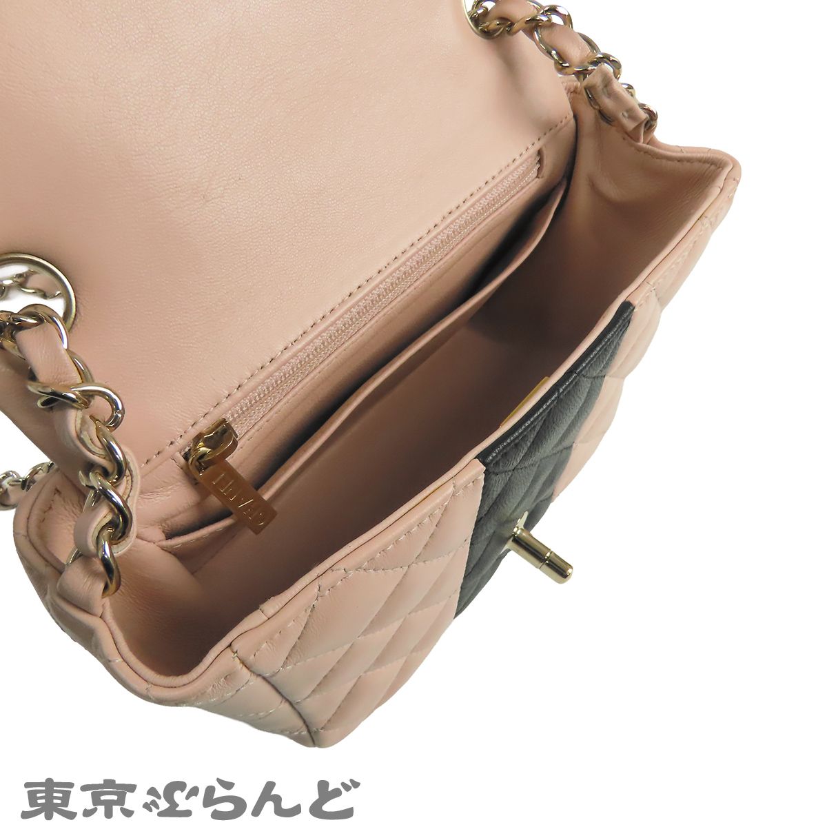 シャネル CHANEL チェーンショルダーバッグ A35200 ピンクxブラック
