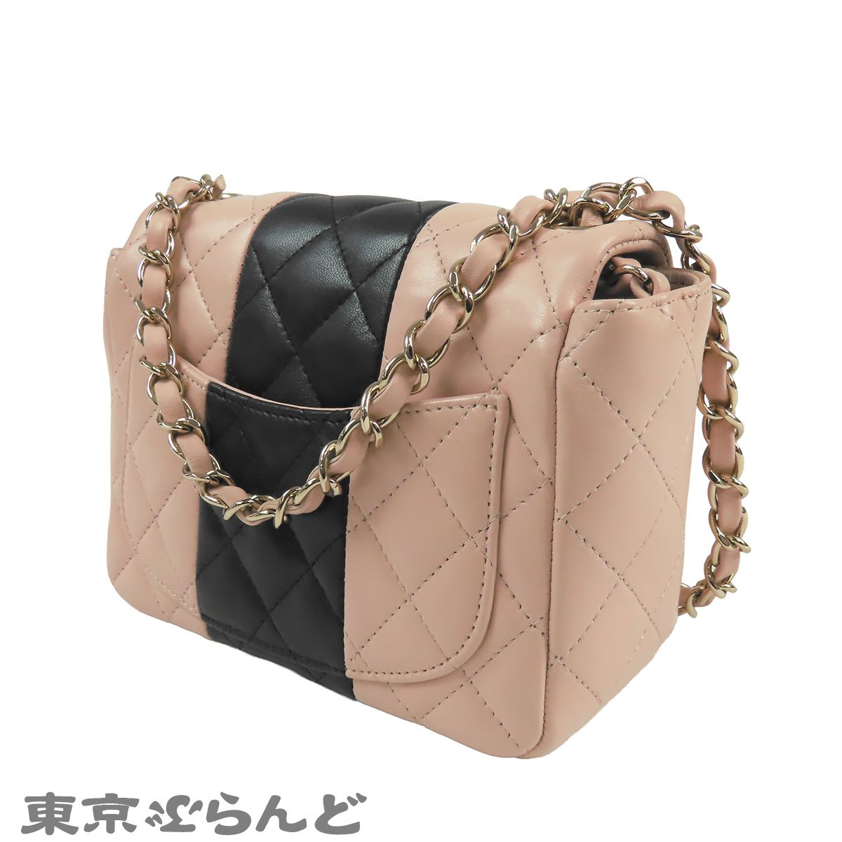 ひようこ品　本物 未使用■シャネル■スモール マトラッセ チェーン シャネル CHANEL チェーンショルダーバッグ A35200 ピンクxブラック