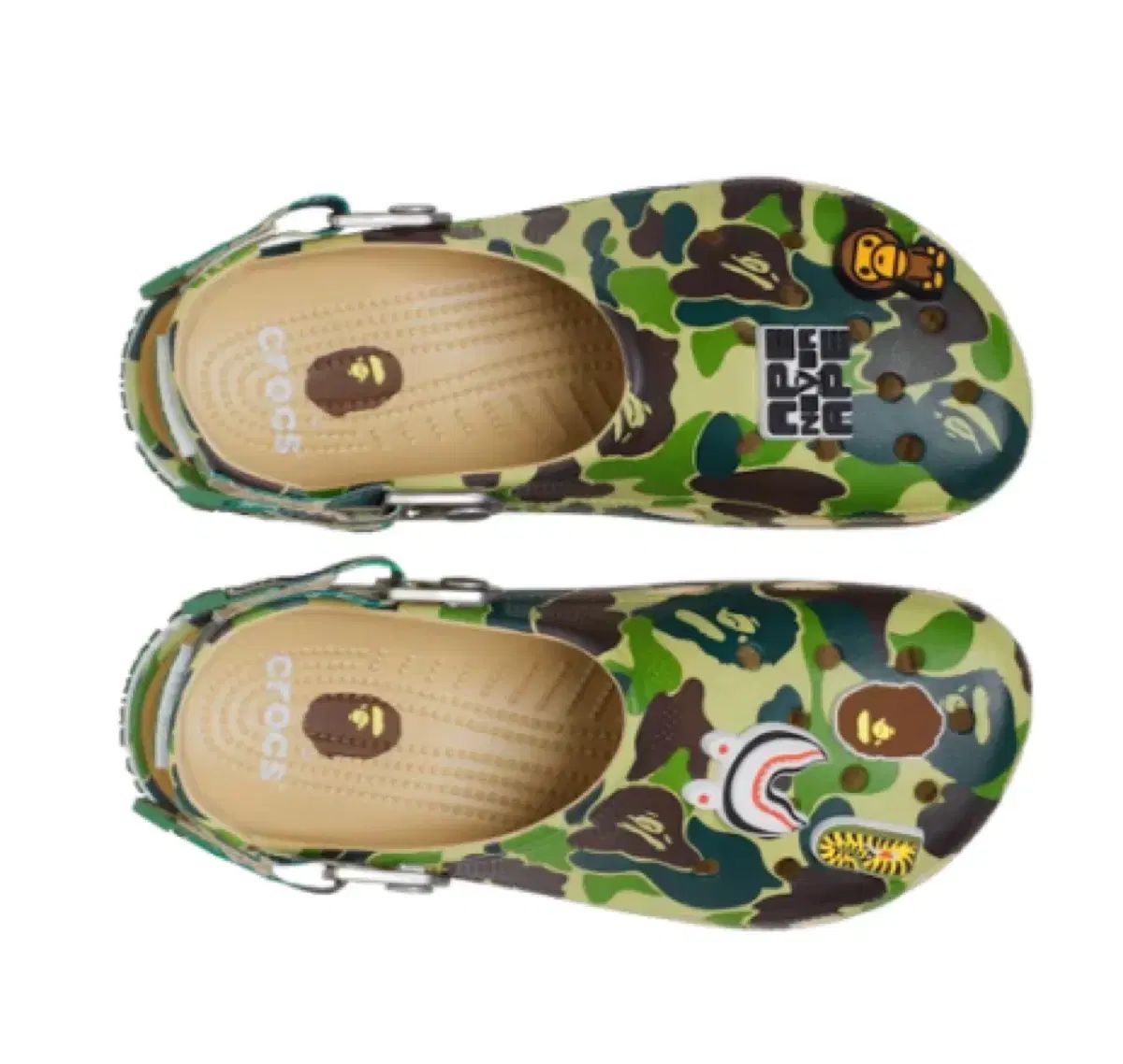 A BATHING APE アベイシングエイプ Crocs クロックス カモフラ サンダル 230