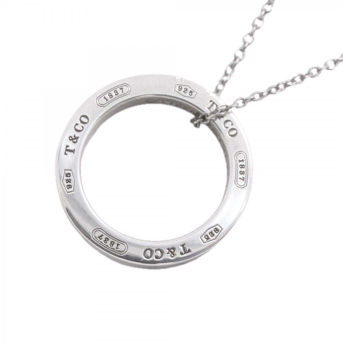【6jfb0128-k】ティファニー ネックレス 1837/サークル シルバー925【中古】レディース