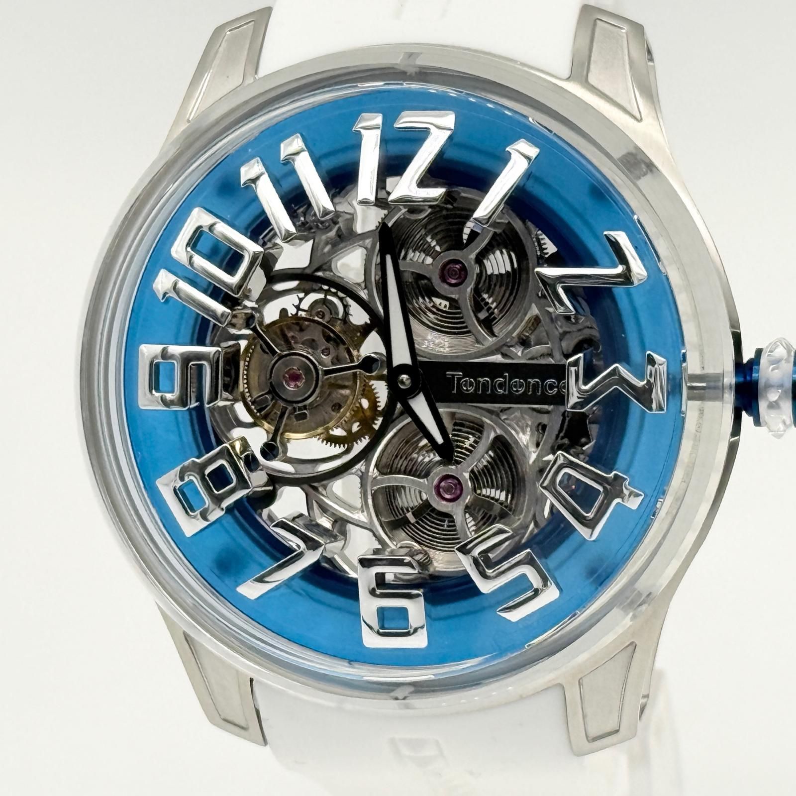 Tendence テンデンス ケーナイン トゥールビリオン TY230004 ブルー 手巻き メンズ 腕時計 稼働品