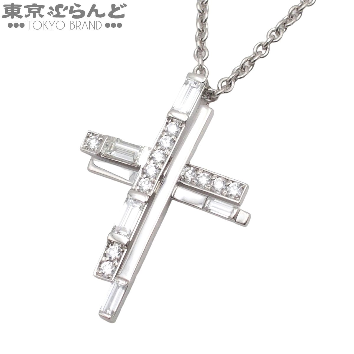 ハリーウィンストン HARRY WINSTON トラフィッククロス プラチナ Pt950 ダイヤモンド ネックレス レディース 仕上済 101838896