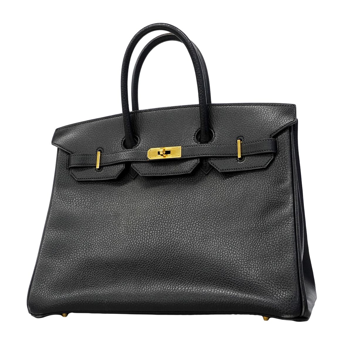 【6fa1932】エルメス ハンドバッグ バーキン35 アルデンヌ ブラック ゴールド金具 ○Z刻印【中古】レディース