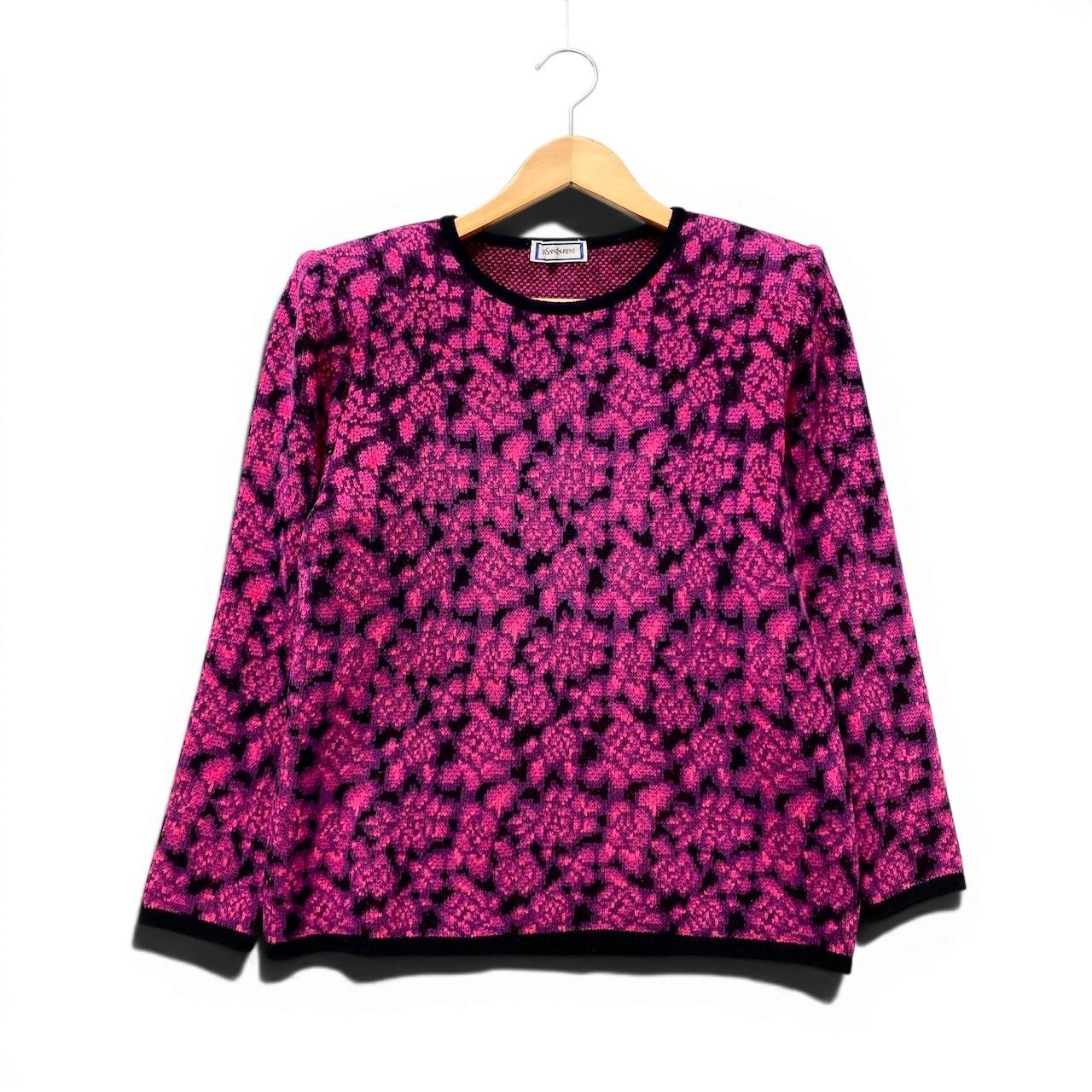 82f28 YVES SAINT LAURENT イヴサンローラン クルーネック ニット 