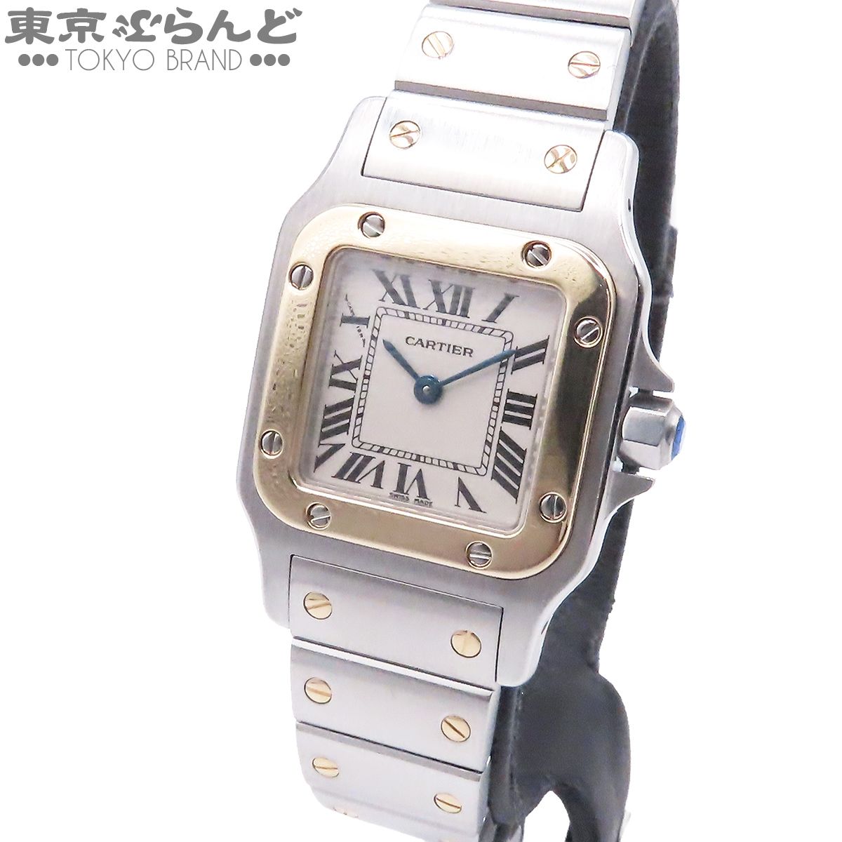 カルティエ CARTIER サントス ガルベ SM W20012C4 アイボリー ステンレススチール K18YG 腕時計 レディース クォーツ 101871846