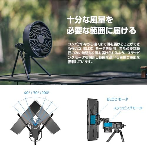 エレコム NESTOUT 扇風機 サーキュレーター アウトドアファン 首振り機能 風量4段階 タイマー機能 ブラック FAN-NEST-GF1BK★m 88f38aa1