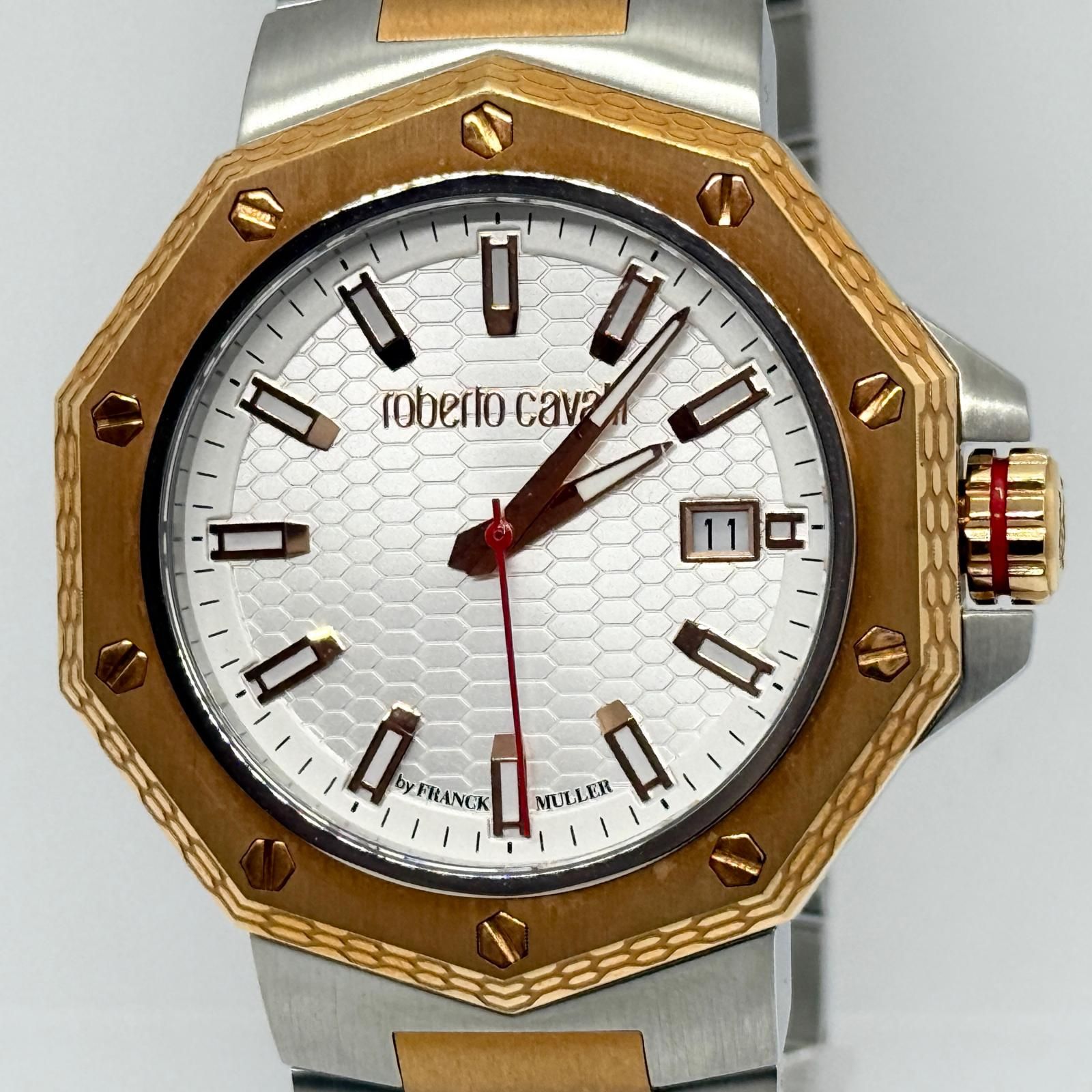 Roberto Cavalli ロベルトカバリ 038シリーズ ブレスレット RV1G038M0091 シルバー QZ メンズ 腕時計 稼働品