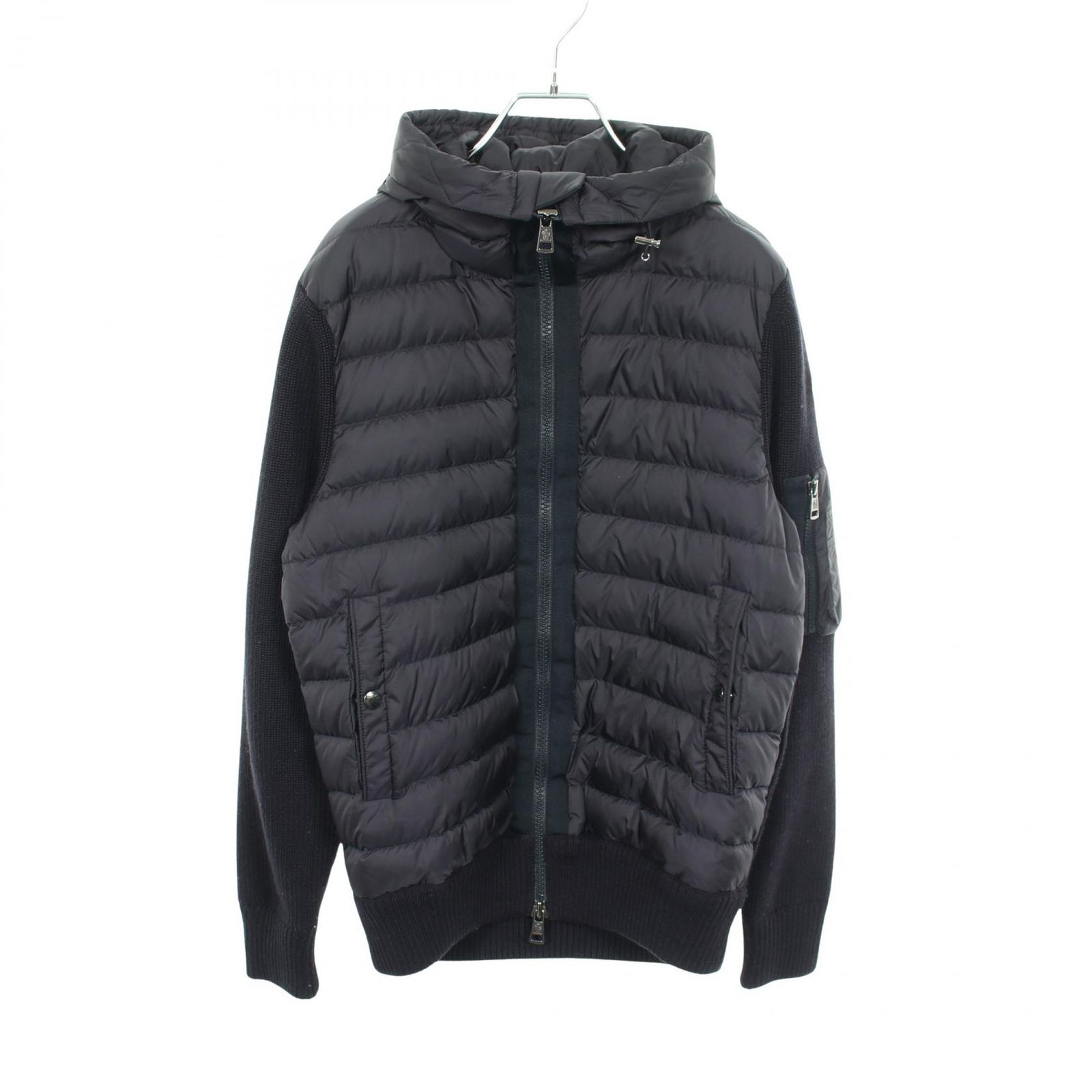 MONCLER モンクレール ニット切替 フード付き ダウンジャケット - メルカリ