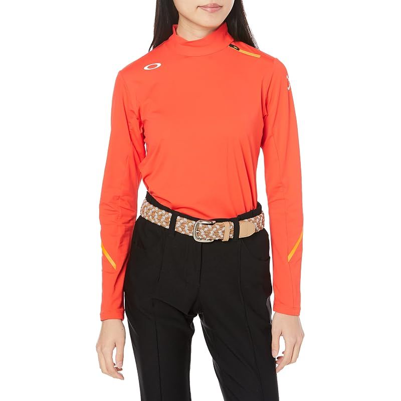 【新品】 Oakley (オークリー) ポロシャツ ELEVATE TECH COLD Polo Shirt LS MOCK FLARE ORANGE (オレンジ) M(日本サイズL)