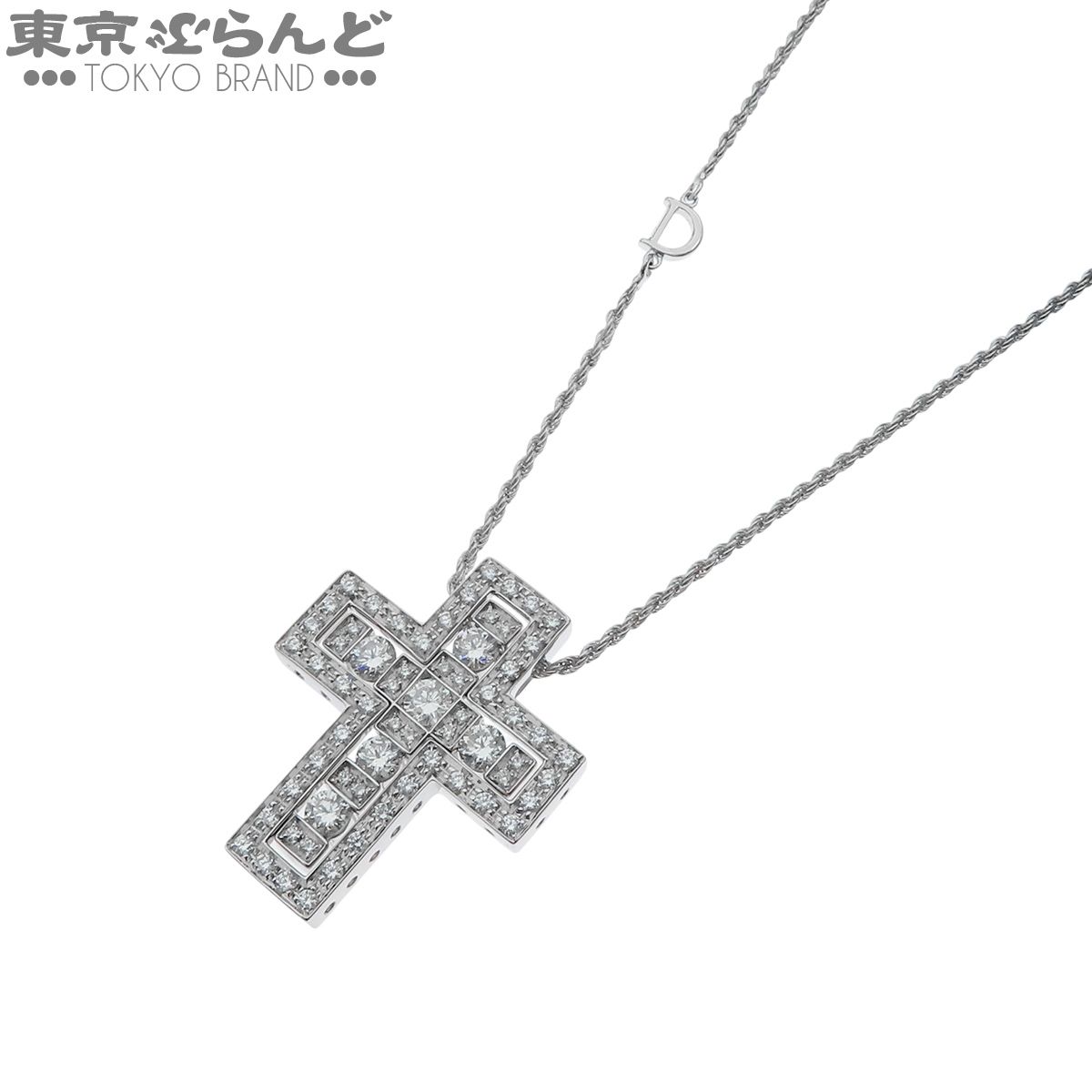 ダミアーニ Damiani ベルエポックネックレス 20073470 ホワイトゴールド K18WG ダイヤモンド M ペンダント 箱・証明書付き ユニセックス 仕上済 101833353