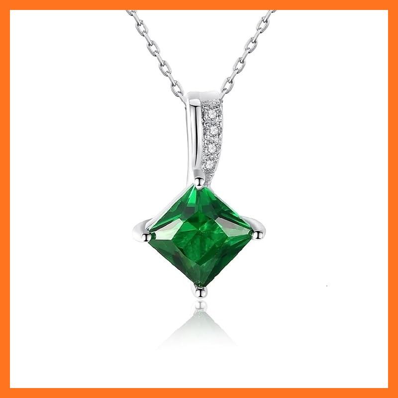 【新品】 Bellitia Jewelry エメラルド & CZダイヤモンド ネックレス ペンダント 天然石 レディース シルバー925 女性 5月 誕生石 グリーン 記念日 母の日 プレゼント