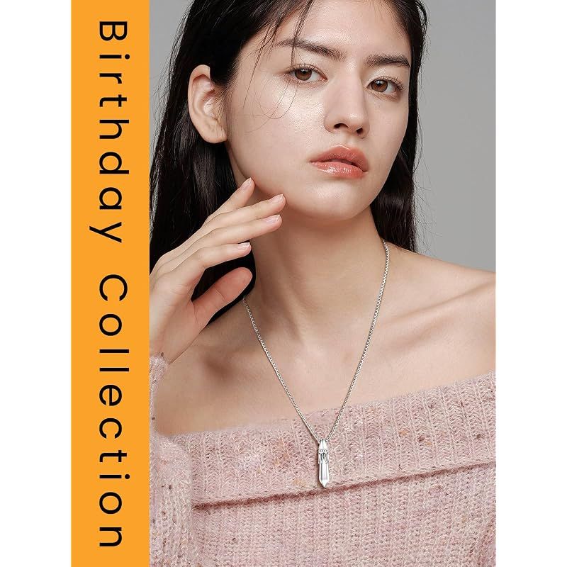 【新品】 [Bestyle] ネックレス レディース 誕生石ネックレス ステンレス 金属アレルギー 錆びない 4月誕生石 ダイヤモンドペンダント ジルコニア シンプル 男女兼用 合成石 アクセサリー 誕生日 母の日 プレゼント