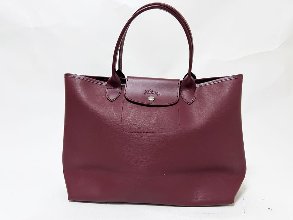 LONGCHAMP ロンシャン ル プリアージュ シティ トートバッグ コーティングキャンバス ボルドー 10182HYQ261 美品