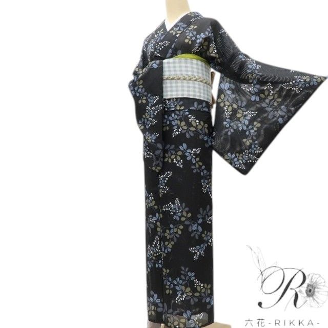 六花-RIKKA-E-23 洗える夏着物 絽❀夜風と戯れ、夏を歌う萩❀トール