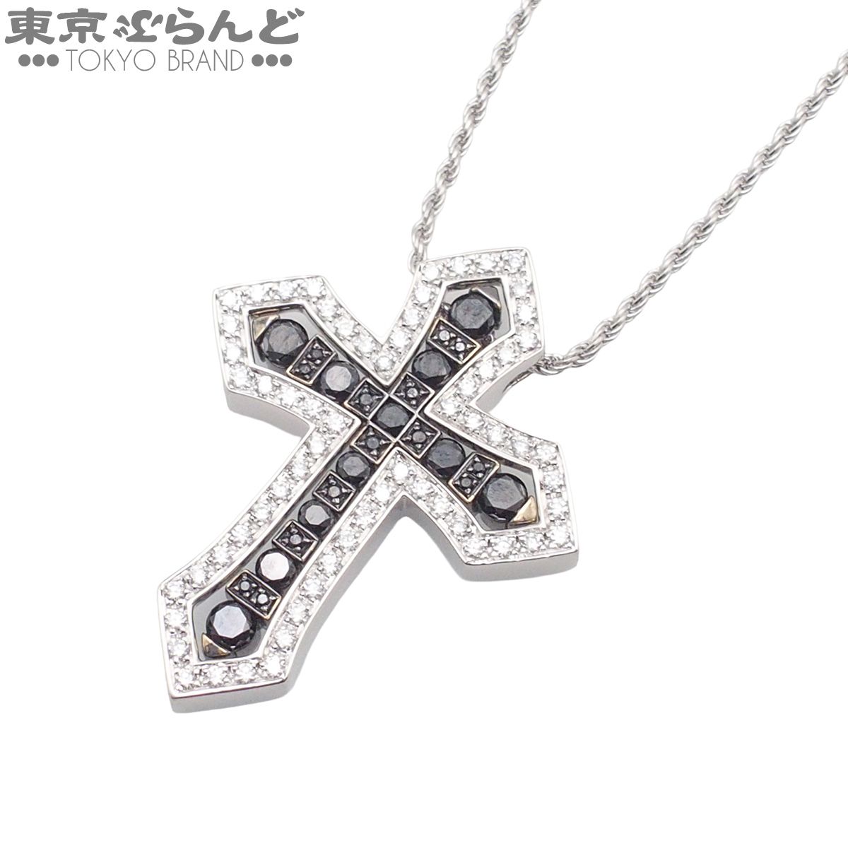 ダミアーニ Damiani ベルエポック クラウン ブラック ブラックダイヤモンド ダイヤモンド K18WG M ネックレス ユニセックス 仕上済 101860194