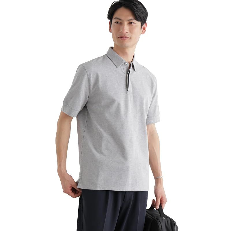 【新品】 [ナノ・ユニバース] Anti Soaked(R) 汗染み防止 比翼ポロシャツ メンズ XL トップグレー 668-6124211