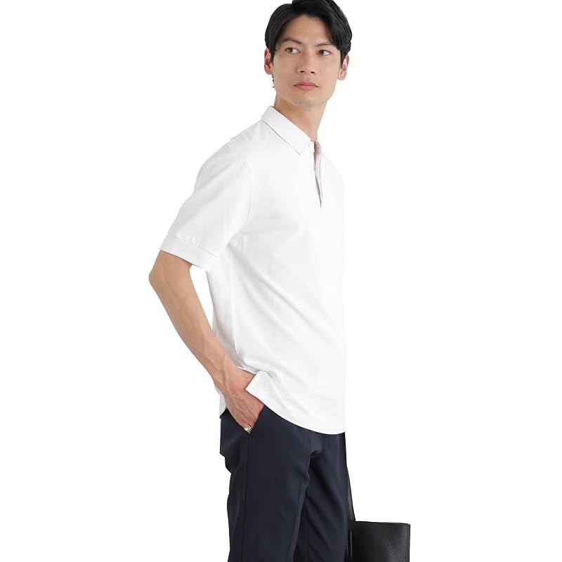 【新品】 [ナノ・ユニバース] Anti Soaked(R) 汗染み防止 比翼ポロシャツ メンズ XL ホワイト 668-6124211