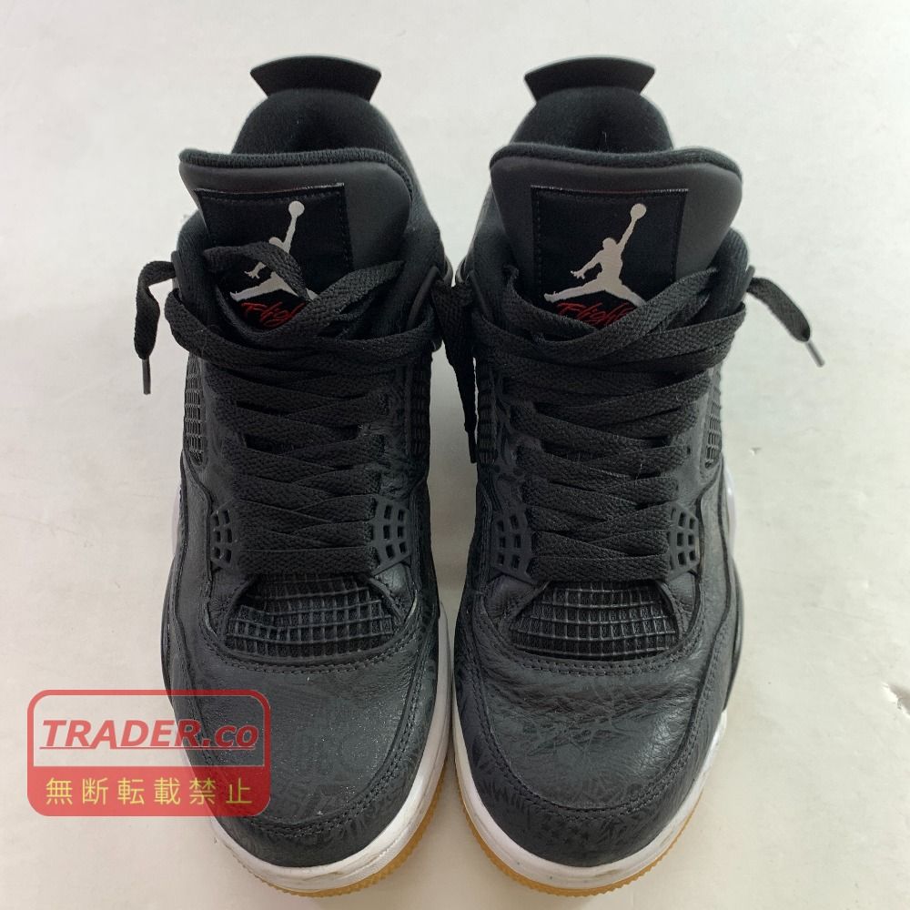 04w7202▽※【中古】Nike Air Jordan 4 Retro Laser Black/Gum CI1184