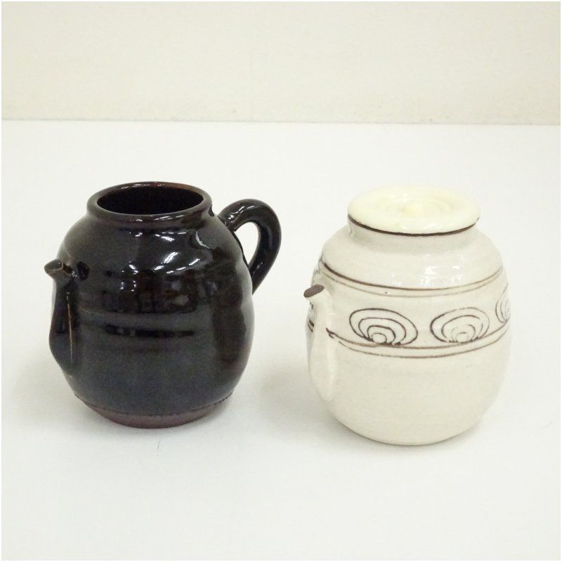 【茶道具】加藤五陶造　色変り四滴茶入（共箱） 加藤五陶造 色変四滴茶入（紙箱） 茶入れ 茶道 茶道具 おしゃれ 道具