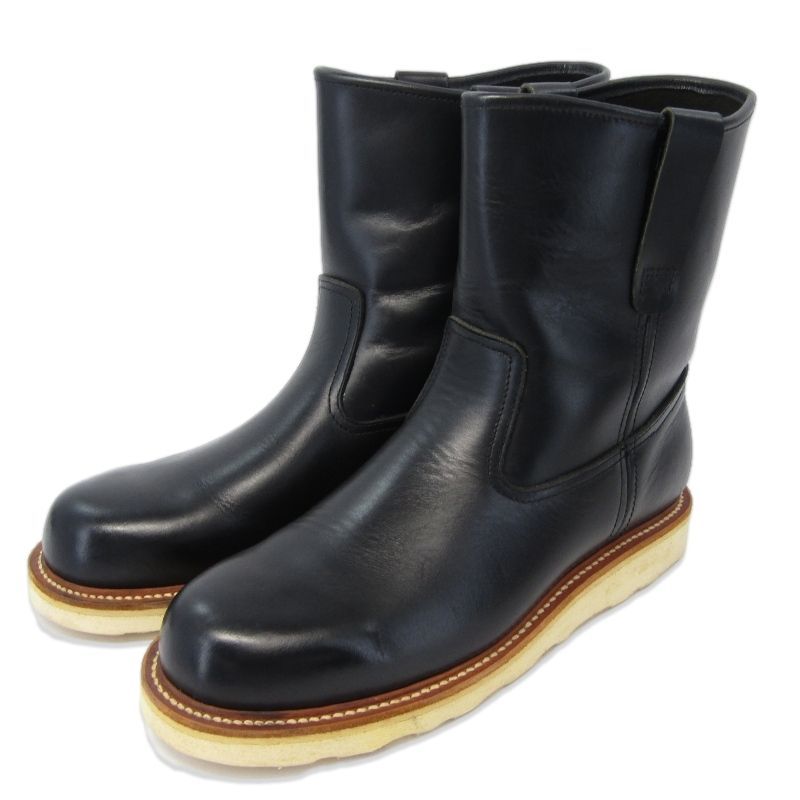 美品 SLOW WEAR LION スローウェアライオン US9 27cm プルオンブーツ OB-8160G FS品 オイルドレザー vibramソール ブラック 黒 35005670