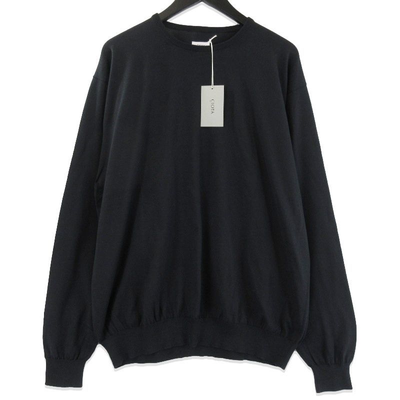 未使用 CIOTA シオタ クルーネックロングスリーブニットＴシャツ KNLM-106 奥山メリヤス Crewneck Long Sleeve ブラック 黒 6 71016023