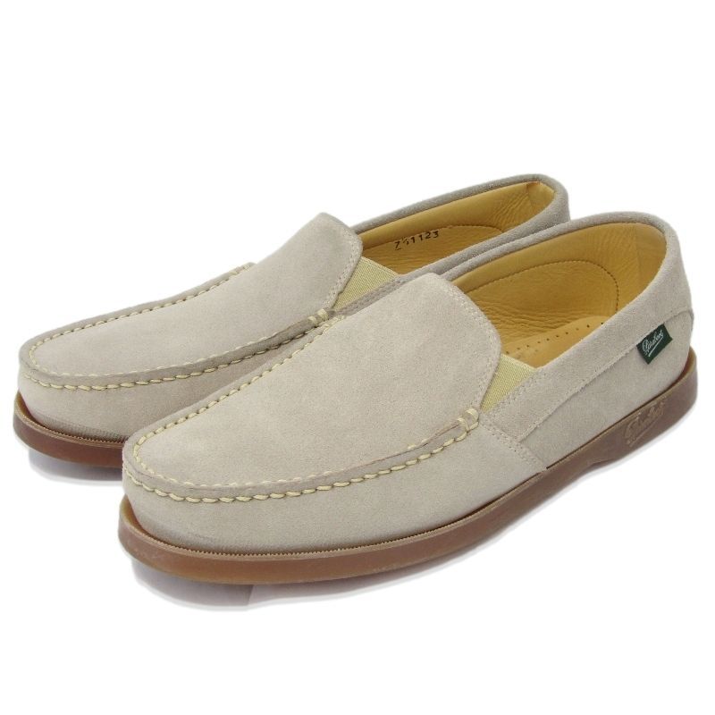 Paraboot パラブーツ UK7.5 スリッポン CASSIS カシス MARINEソール ベロア スエード グレージュ Uチップ モカシン VEL GREGE 35005668