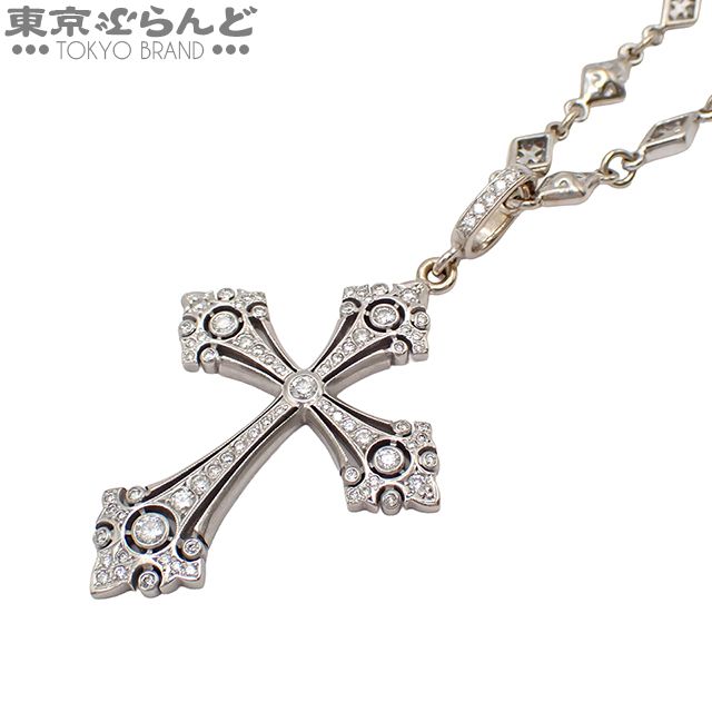 ローリーロドキン Loree Rodkin ファンシーゴシッククロス ホワイトゴールド K18WG ミックスダイヤモンドシェイプ ネックレス パヴェ ネックレス ユニセックス 101826353