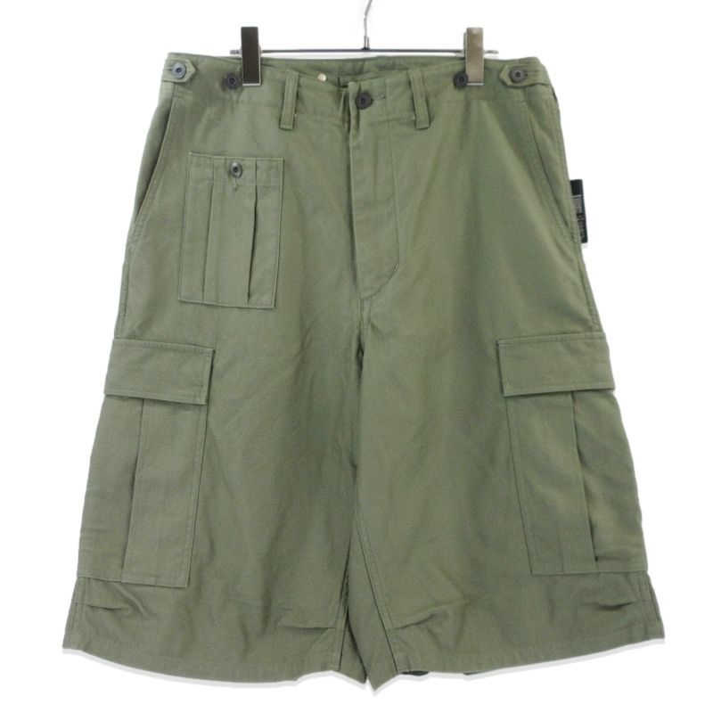 未使用 Nigel Cabourn ナイジェルケーボン ARMY CARGO SHORT 80520051012 アーミーカーゴショーツ バックサテン グリーン 34 99001121