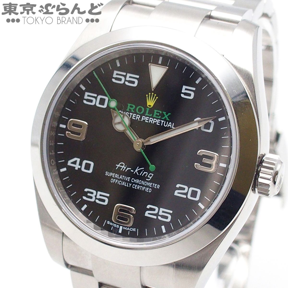 ロレックス ROLEX エアキング 116900 ブラック ステンレススチール オイスターブレス ランダム番 腕時計 メンズ 自動巻 仕上済 101858822