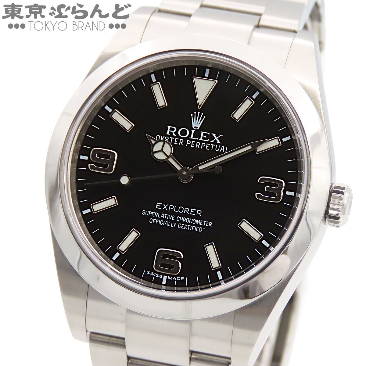 ロレックス ROLEX エクスプローラー1 214270 ブラック SS ブラックアウト 保証書付き 腕時計 メンズ 自動巻 オイスターブレス ランダム番 101867329