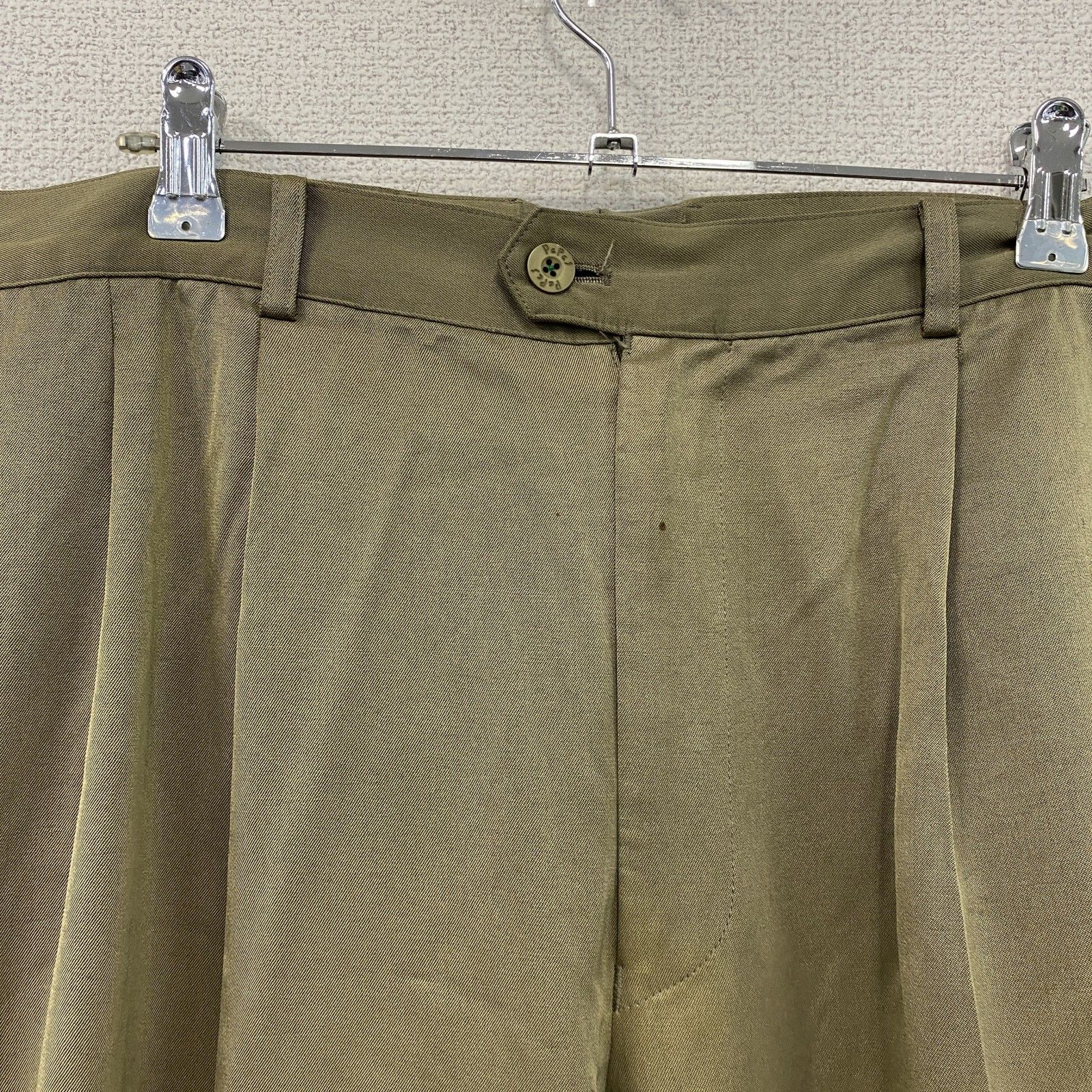 Papas パパス ツータックパンツ ジップフライ カーキ LLサイズ 古着