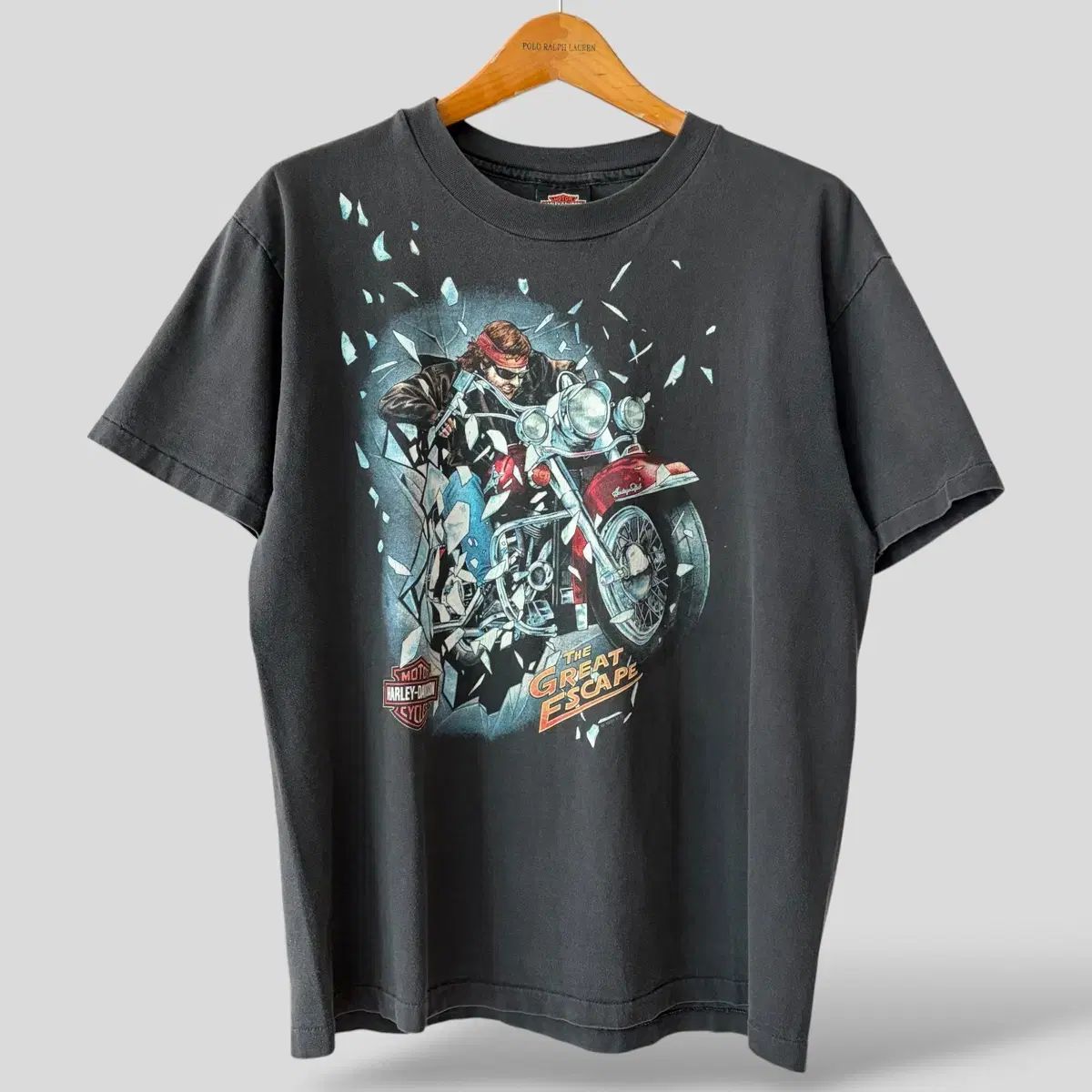 (L)90s ハーレーダビッドソン The Great Escape 半袖Tシャツ