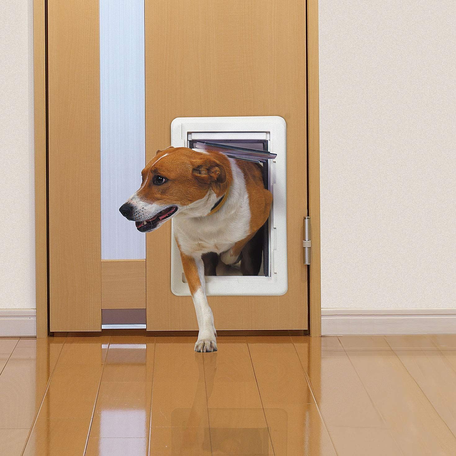 ユニフロー(Uniflow) ペット用品 ペット~る オリジナル 中型 ホワイト - ペット専用ドア