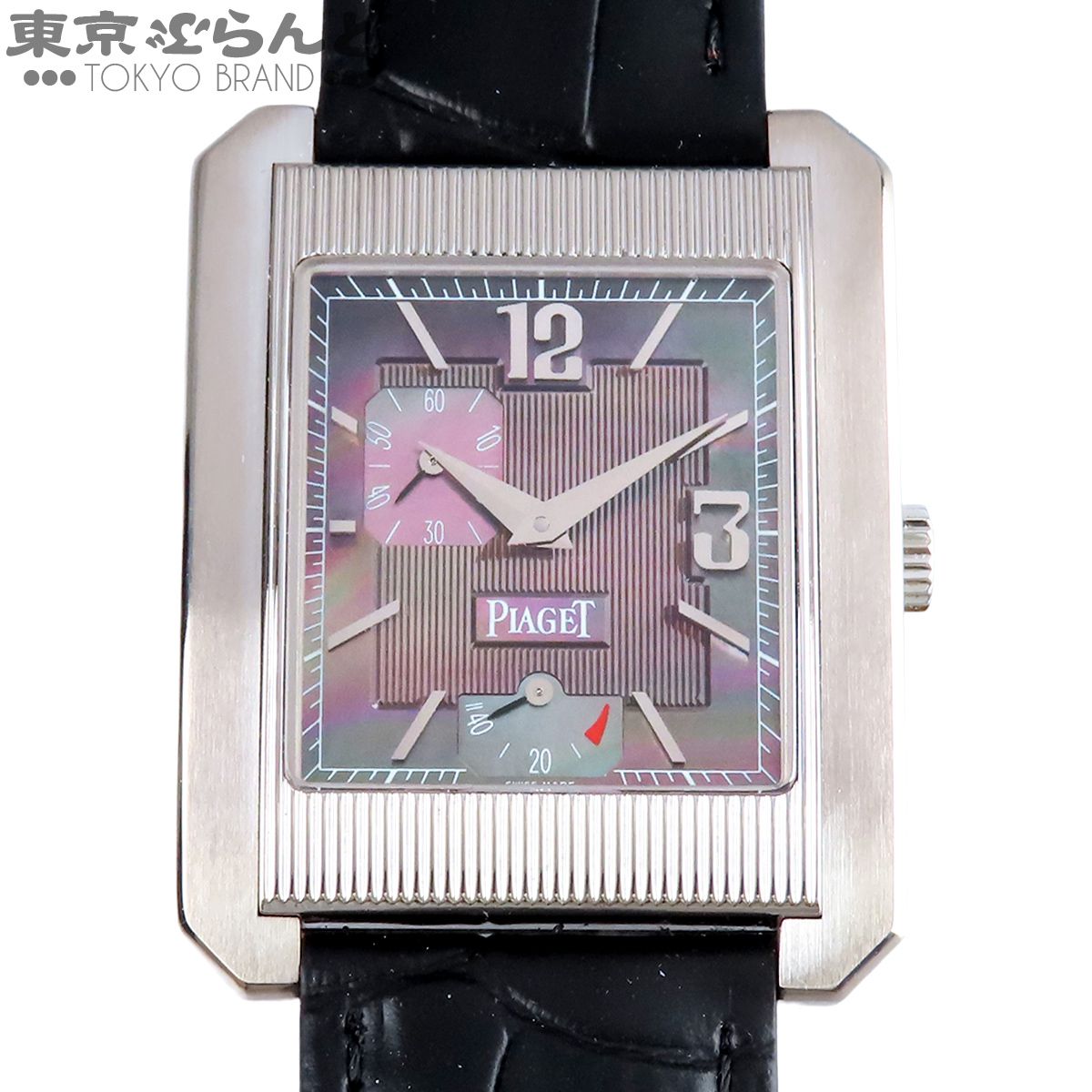 ピアジェ PIAGET プロトコール G0A27085 ブラックシェル K18WG シェル レザー 金無垢 世界25本限定 パワーリザーブ 腕時計 メンズ 自動巻 仕上済 101847793