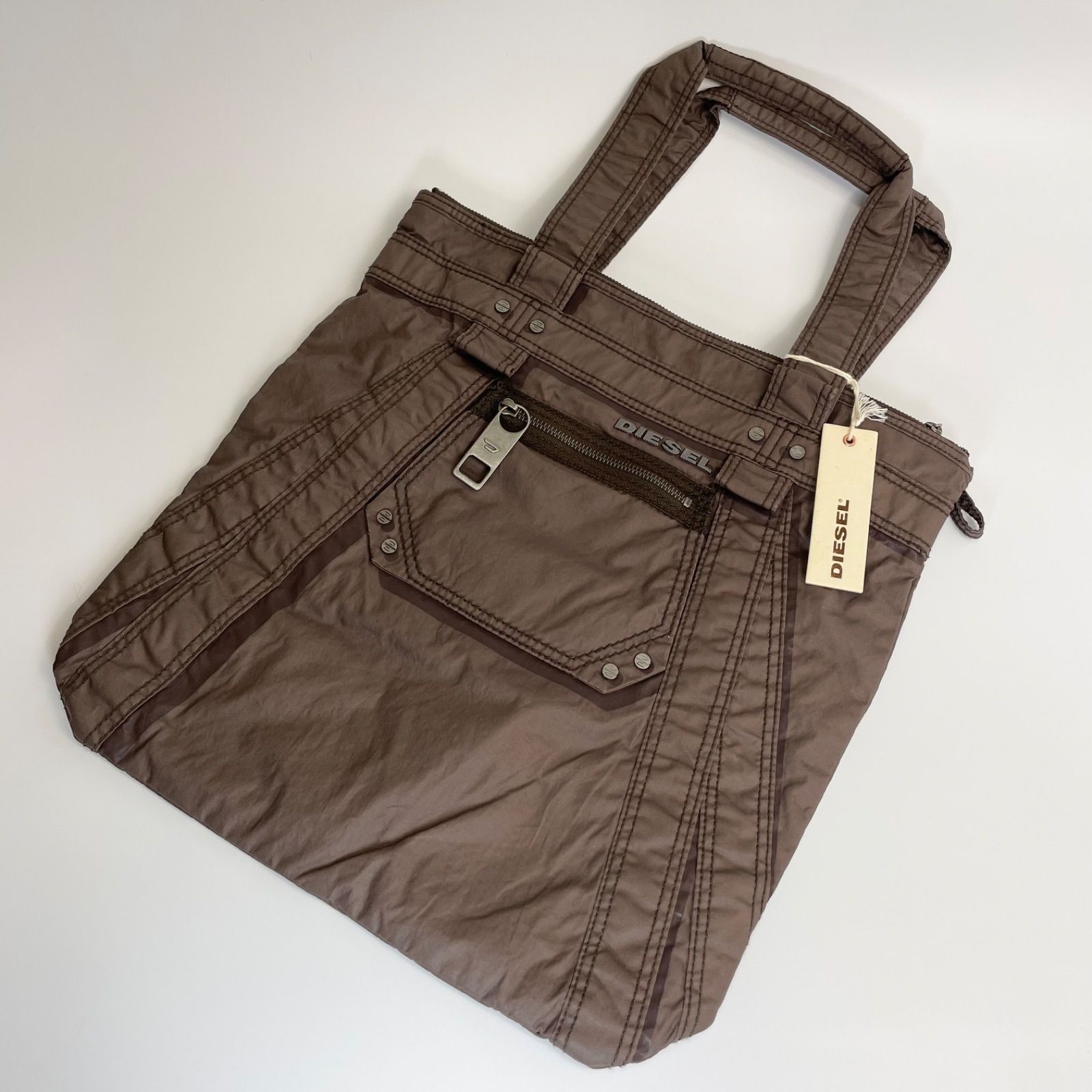 未使用品　タグ付　DIESEL Archive Y2K メタルロゴトートバッグ