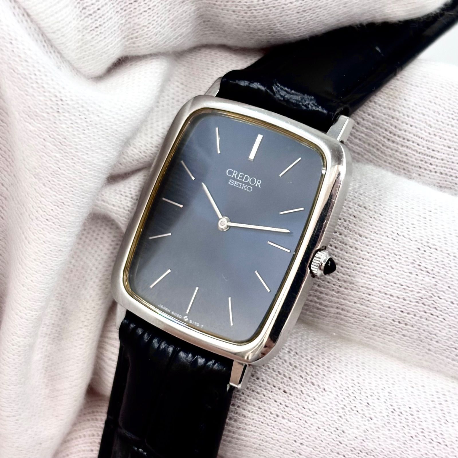 稼働/新品電池】SEIKO/セイコー CREDOR/クレドール 腕時計 ブルー文字