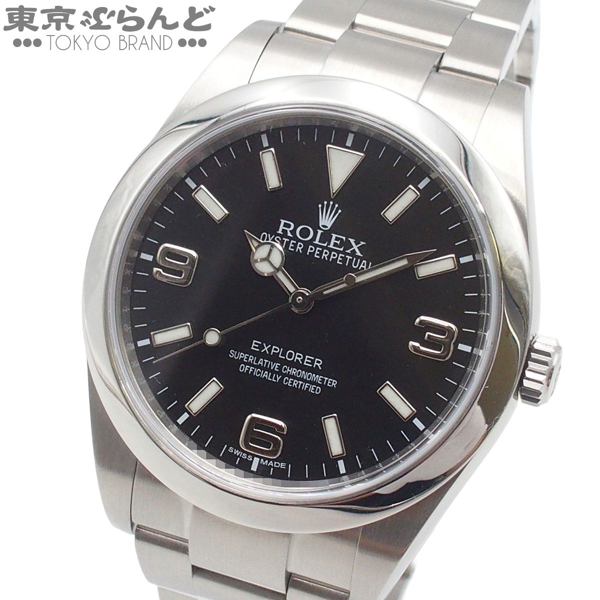 ロレックス ROLEX エクスプローラー1 214270 ブラック ステンレススチール オイスターブレス ランダム番 ブラックアウト 鏡面バックル 腕時計 メンズ 自動巻 101872101