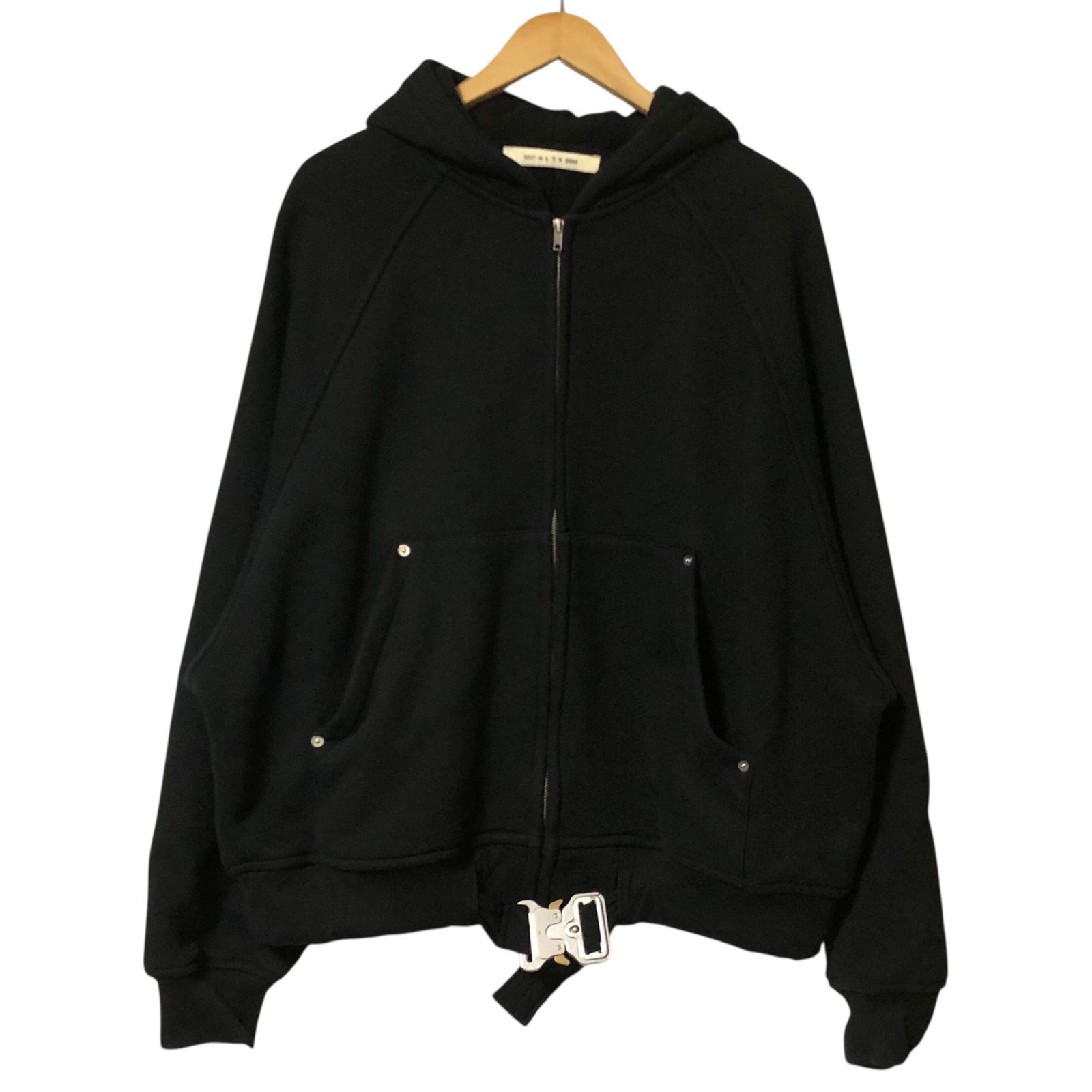 [城東75-051] 1017 ALYX 9SM BELTED ZIP HOODIE アリクス ジップフーディ ブラック Mサイズ