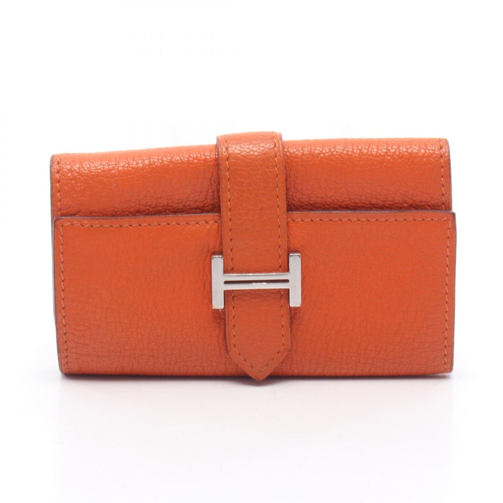 エルメス HERMES キーケース ベアン キーケース 4連 オレンジ レザー ベアンキーケース4連 オレンジ レディース Used B