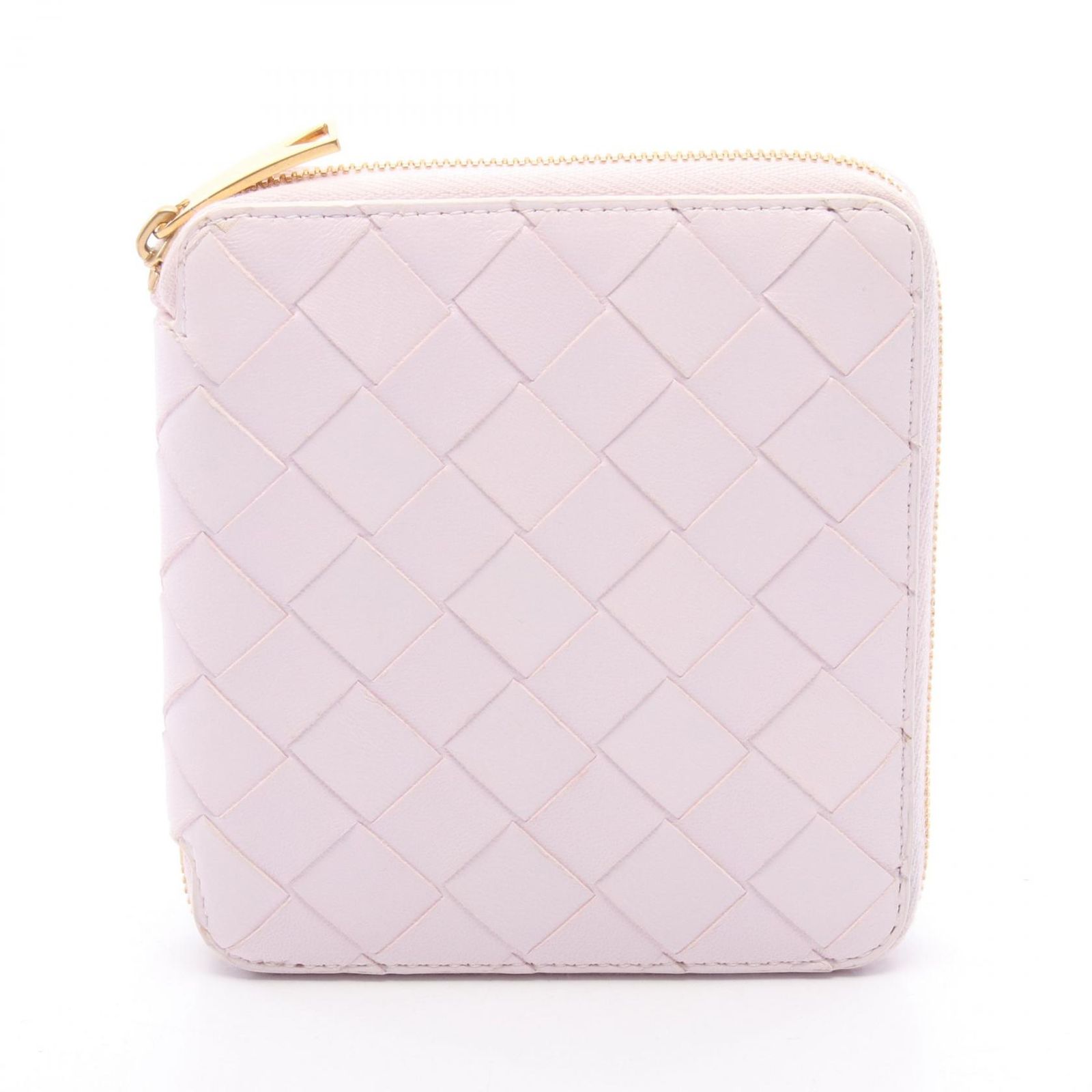 ボッテガヴェネタ BOTTEGA VENETA ラウンド財布 イントレチャート 749426 ライトピンク レザー イントレチャート コンパク トジップアラウンドウォレット レディース