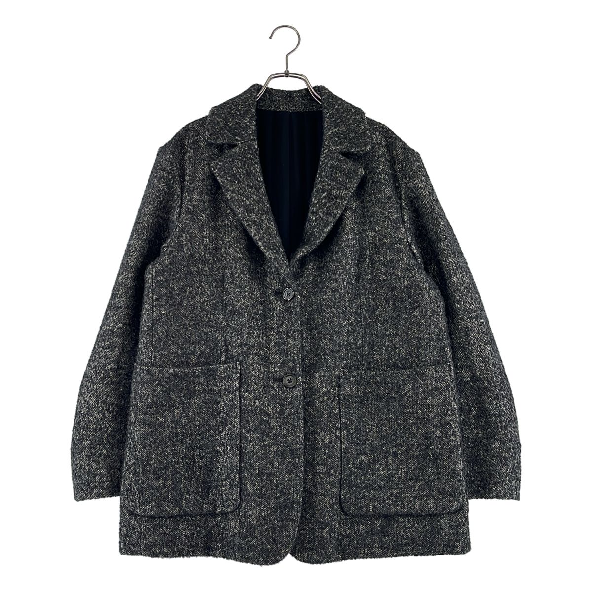 【美品】 BACCA / バッカ | リネン ウール ヘリンボーンジャケット | 38 | グレー系 | レディース