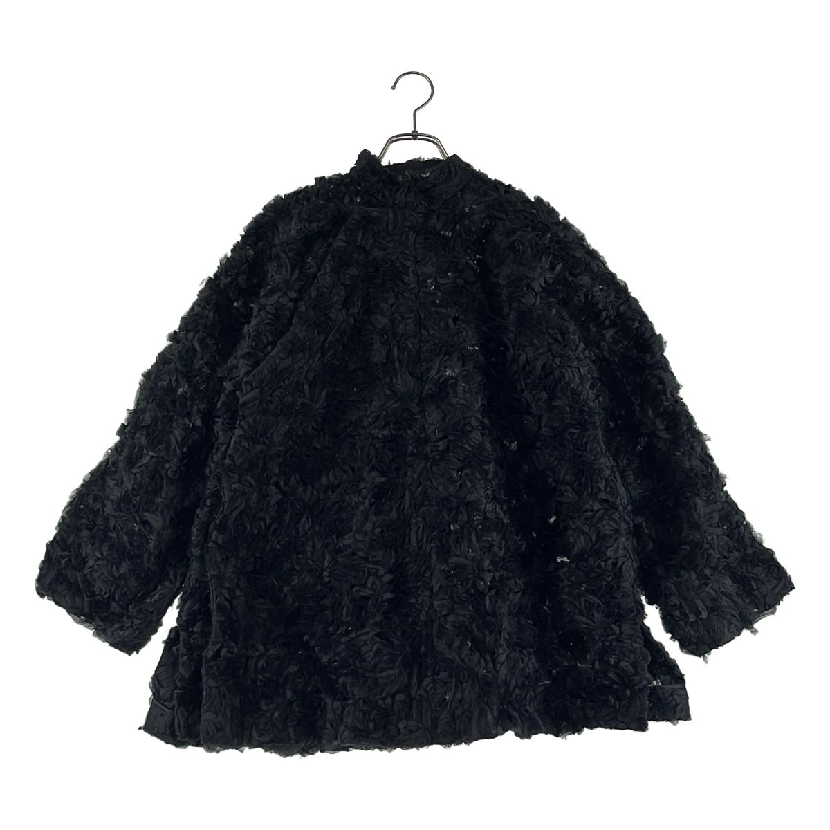 【美品】 COMME des GARCONS COMME des GARCONS / コムコム | 2025AW | チュール サイドスリット チャイナジャケット | S | ブラック | レディース