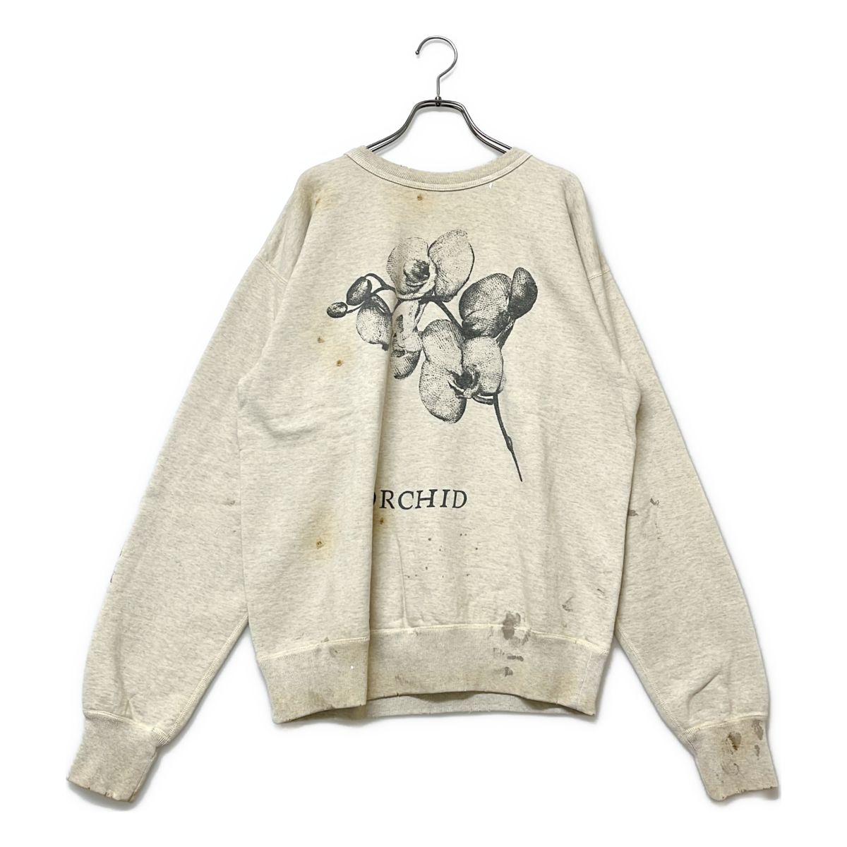 【美品】 SAINT MICHAEL Mxxxxxx / セントマイケル | CRW SWEAT SH_orchid_GREY / クルー スウェット オーキッド スウェット トレーナー | L | グレー | メンズ