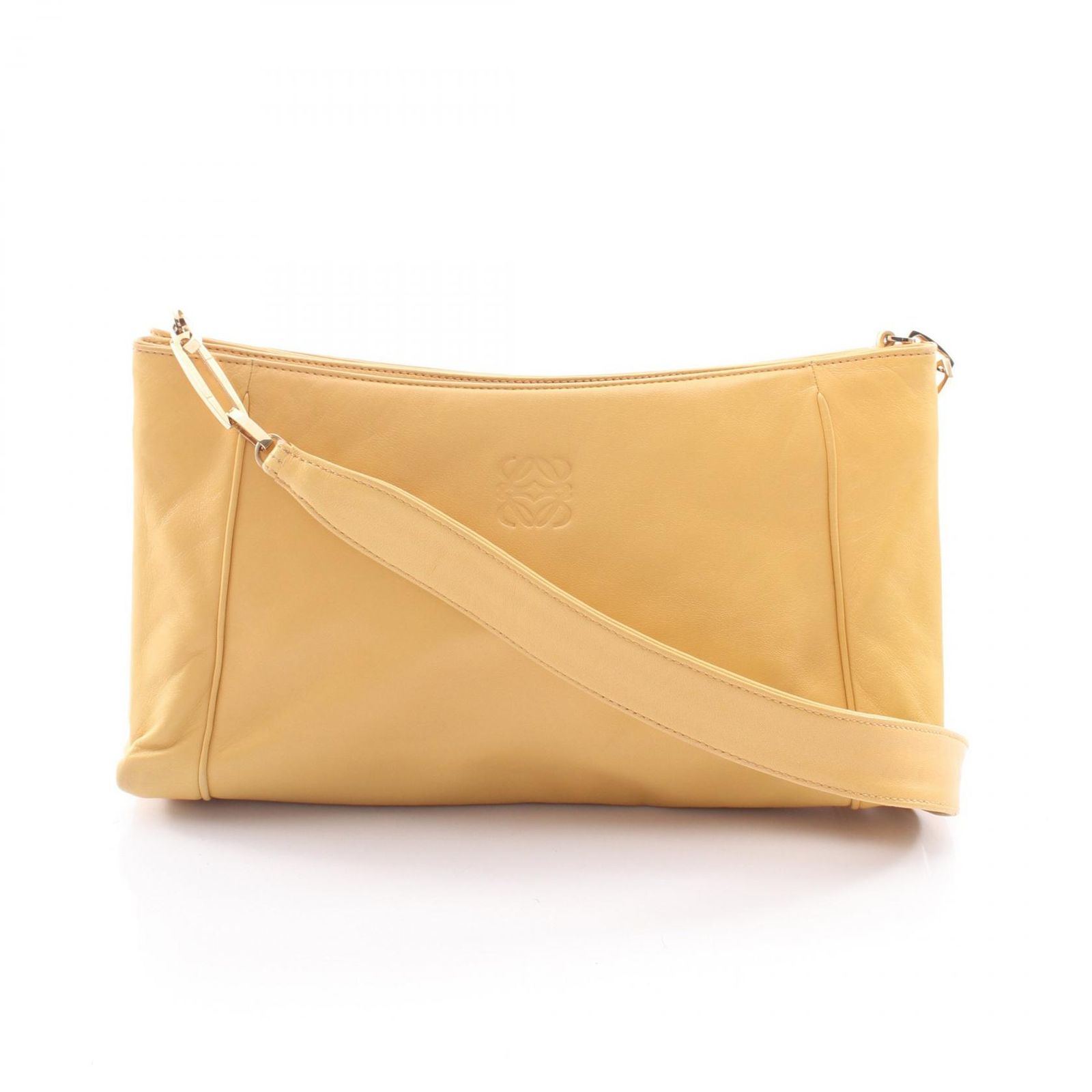 ロエベ LOEWE ショルダーバッグ アナグラム イエロー レザー アナグラム ワンショルダー レディース Used B