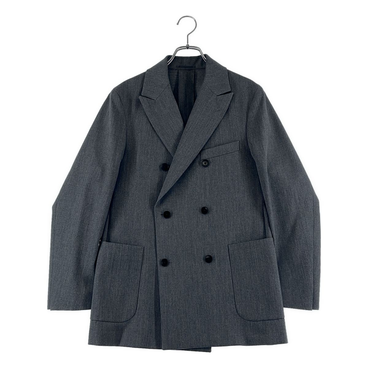 【美品】  JOHN SMEDLEY / ジョンスメドレー | ウール ダブルブレスト 3B テーラードジャケット | 1 | ダークグレー | メンズ 美品】 JOHN SMEDLEY / ジョンスメドレー | ウール ダブルブレスト 3B