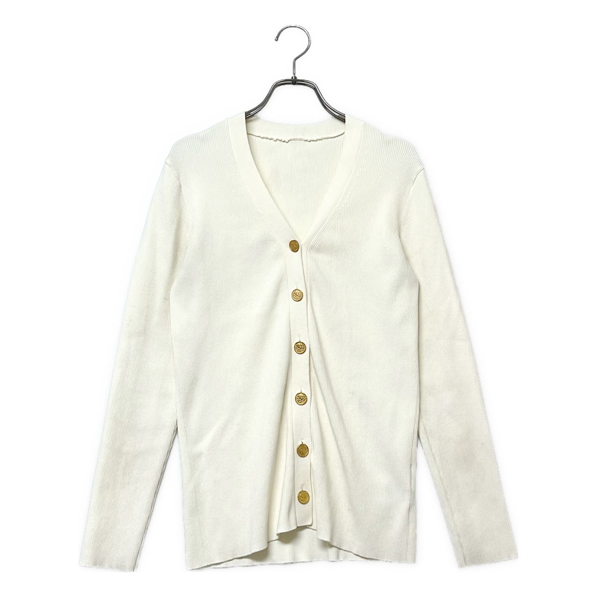 MUSE de Deuxieme Classe / ミューズドゥーズィーエムクラス | 2025SS | DINER RIB / 金ボタン Vネック ニット カーディガン | オフホワイト | レディース