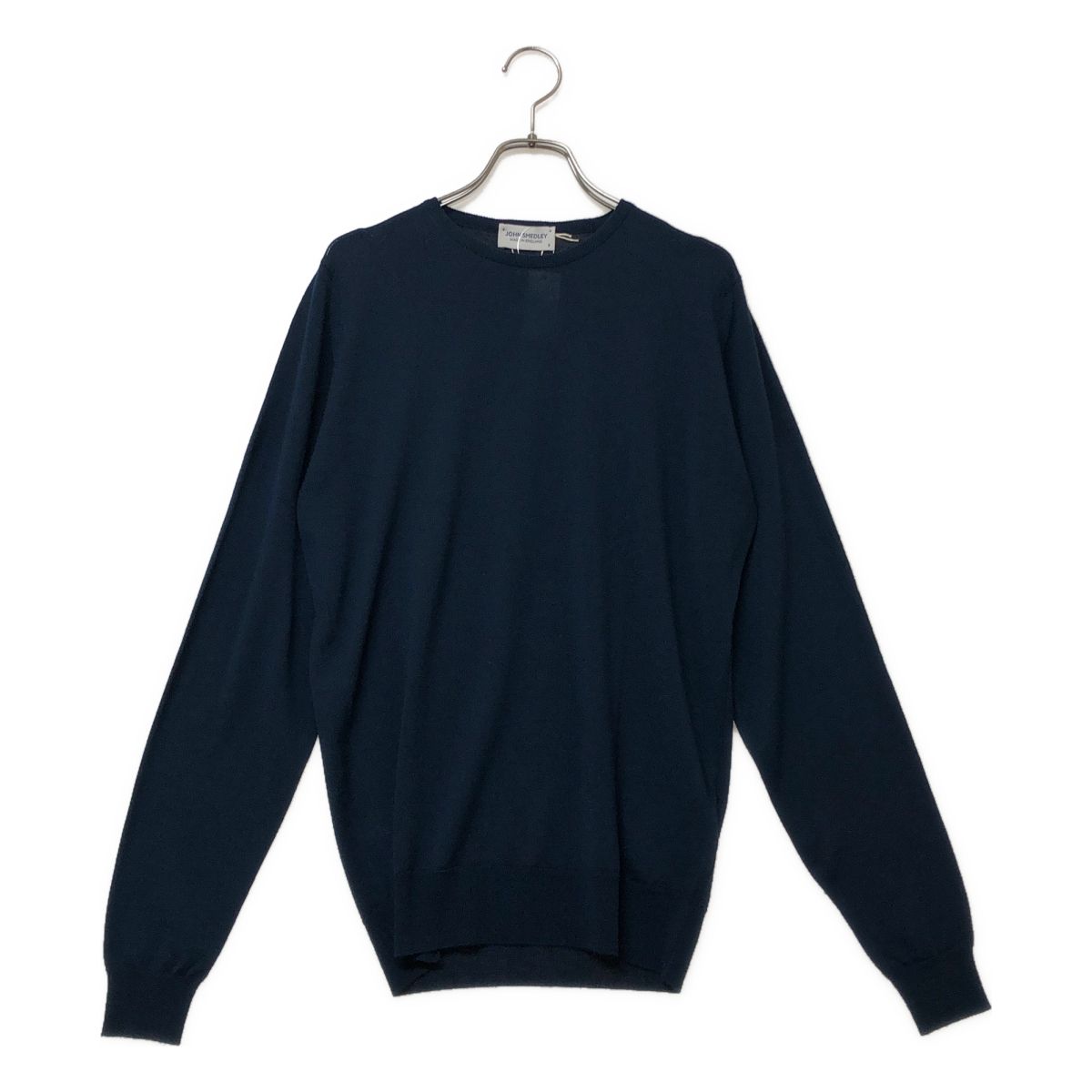 【美品】 JOHN SMEDLEY / ジョンスメドレー | メリノウール クルーネックニット | S | エメラルドグリーン | メンズ