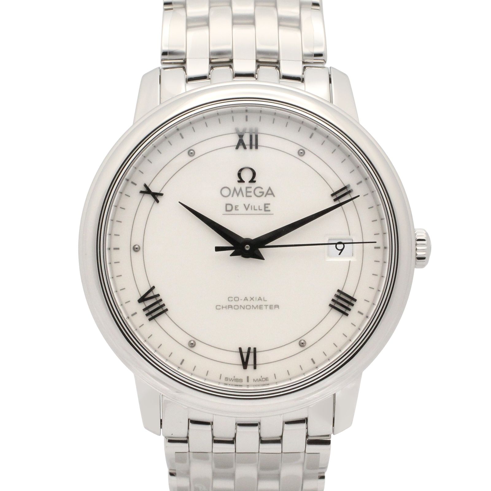オメガ OMEGA 腕時計 デ・ビル プレステージ 424.10.37.20.04.001 ホワイト ステンレススチール デ・ビル プレステージ メンズ 新品