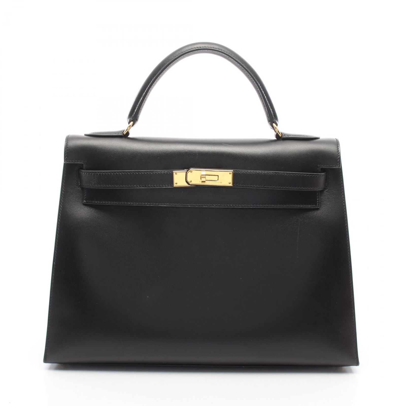エルメス HERMES ハンドバッグ ケリー32 2WAY 外縫い ブラック カーフ（牛革） ケリー32 ブラック レディース Used B